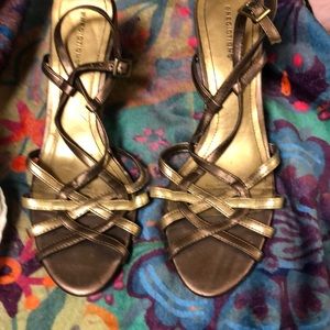Predictions Bronze and gold, wedge sandals